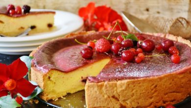 Käsekuchen mit Kirschen und Pudding – Original Rezept