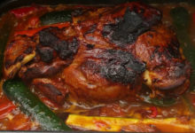 Lammkeule mit Schmorgurken