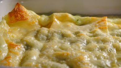 Wirsing mit Kartoffeln und Lachs Gratin