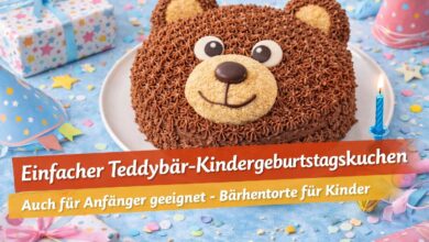 Einfacher Teddybär-Kindergeburtstagskuchen