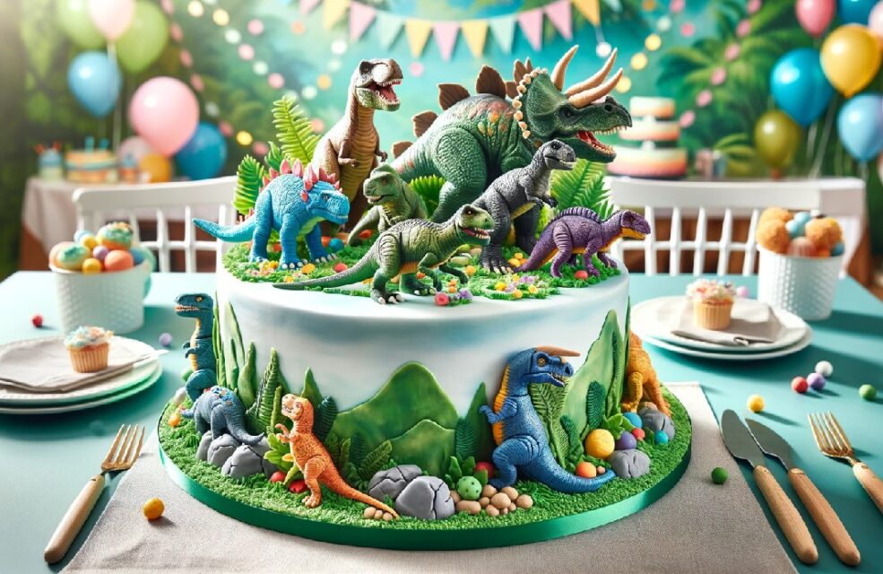 Dinosaurier Torten-Deko Set – 16-teilig, Cake Topper Für Dino Geburtstagsparty