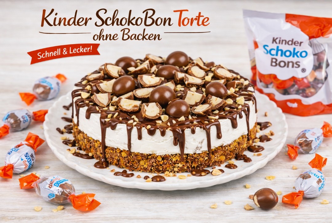 Kinder SchokoBon Torte ohne backen – Rezept Kinder SchokoBon Torte ohne backen – Rezept