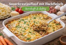 Kochrezept für einen leckeren Sauerkrautauflauf mit Hackfleisch Kochrezept für einen leckeren Sauerkrautauflauf mit Hackfleisch