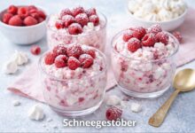 Schneegestöber Rezept – Das leckere Baiser-Himbeer-Dessert Schneegestöber Rezept – Das leckere Baiser-Himbeer-Dessert