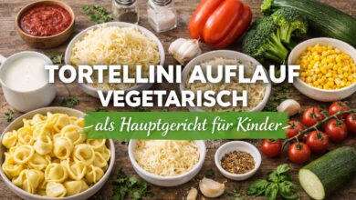 Tortellini Auflauf vegetarisch als Hauptgericht fuer Kinder
