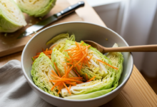 Gesunder leckerer Krautsalat mit Spitzkohl