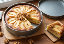 Versunkener Apfelkuchen mit Walnüssen nach Oma`s Art