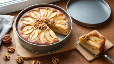 Versunkener Apfelkuchen mit Walnüssen nach Oma`s Art