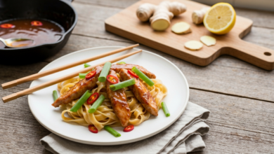 Asiatisches 10-min Rezept mit Hähnchen & Honig-Sojasauce