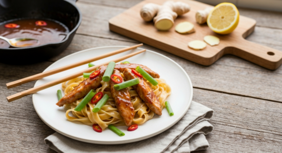 Asiatisches 10-min Rezept mit Hähnchen & Honig-Sojasauce