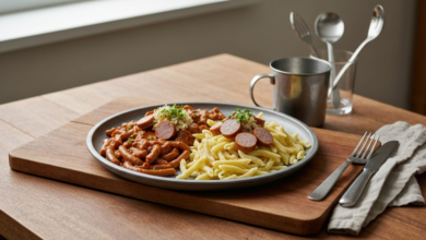 Linsen mit Spätzle und Würstchen aus dem Thermomix