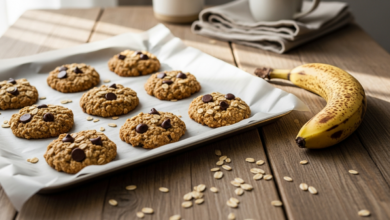 Haferflocken Kekse mit 3 Zutaten und Bananen - gesund & einfach