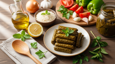 Gefüllte Weinblätter kurdisches Sarma Rezept vegan mit Reis