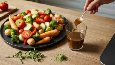 Dressing für Ofengemüse - Rezept mit Balsamico und Ahornsirup