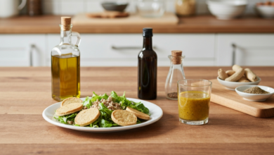 Dressing für Feldsalat - Honig Senf Rezept selbst gemacht