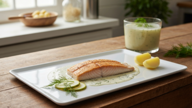 Lachs mit Zitronen-Dill Soße - Rezept für das beliebte Fischgericht