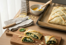 Blätterteig gefüllt - mit Spinat - Käse - Füllung