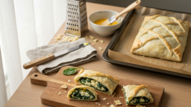 Blätterteig gefüllt - mit Spinat - Käse - Füllung