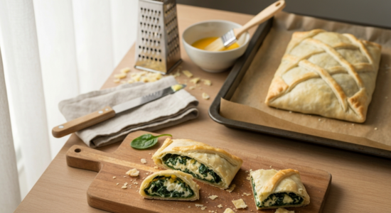 Blätterteig gefüllt – mit Spinat – Käse – Füllung