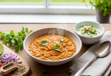 Indisches Dal Rezept - Das beste Linsengericht mit Joghurt-Dip