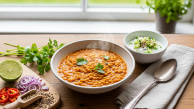 Indisches Dal Rezept - Das beste Linsengericht mit Joghurt-Dip
