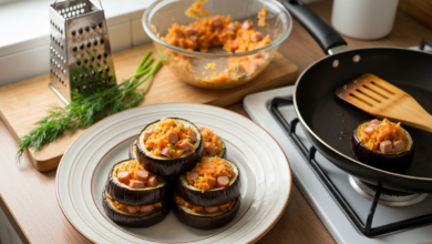 Schnelles Rezept Auberginen in 10 Minuten zum Abendessen