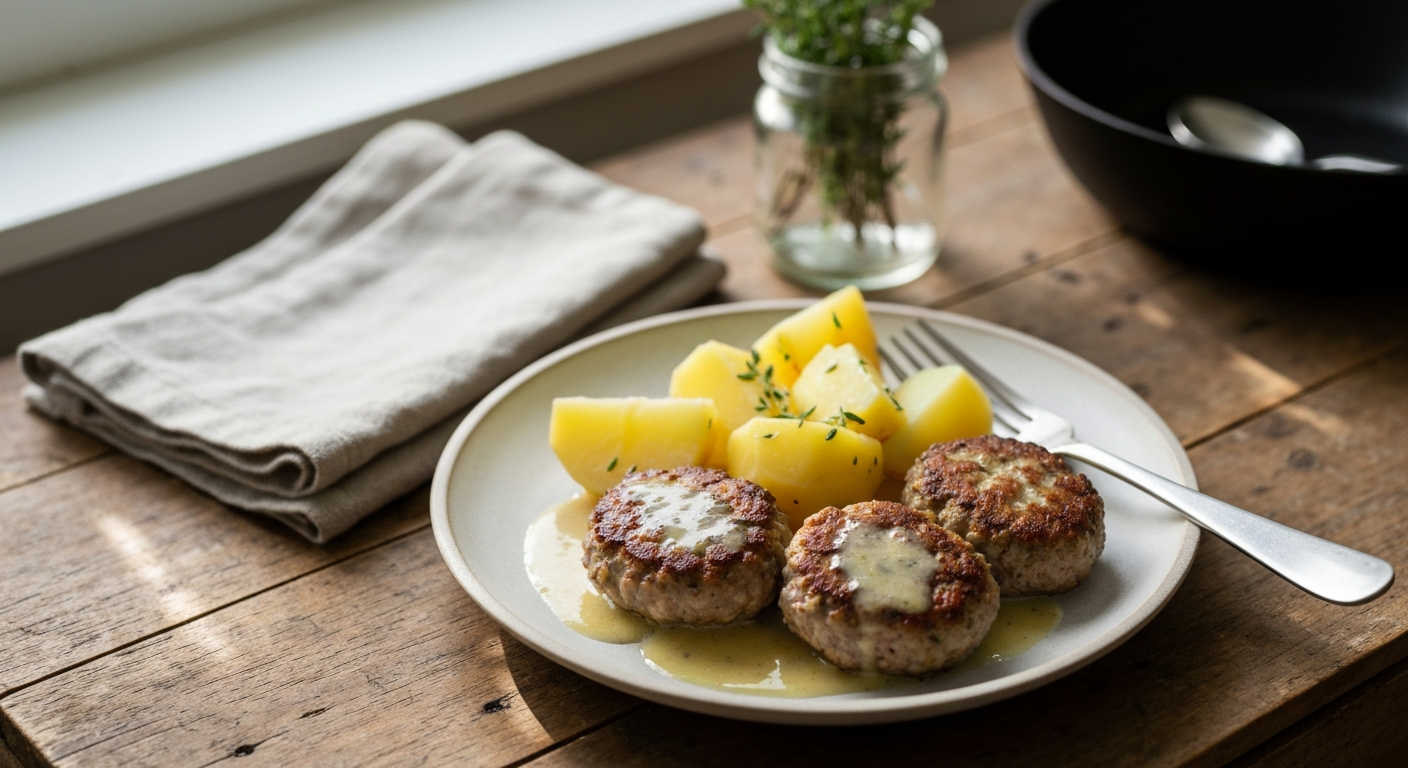 Rezept für saftige Frikadellen mit Kartoffeln