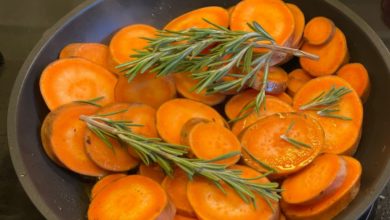 Leckere Süßkartoffeln braten