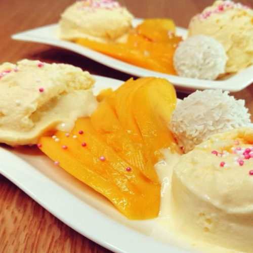 Mangoeis Rezept für die Eismaschine ohne Zucker