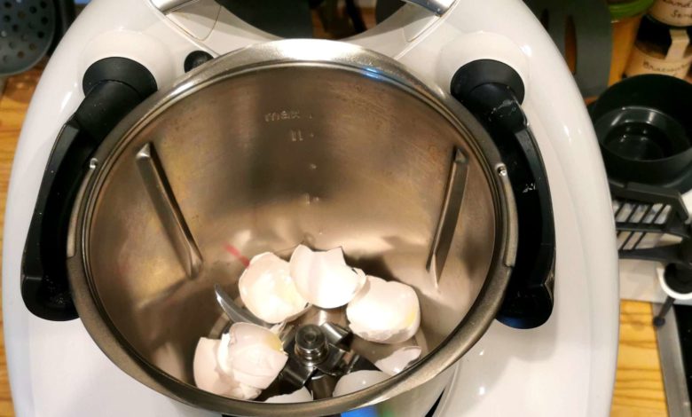 Thermomix Messer reinigen mit Eierschalen